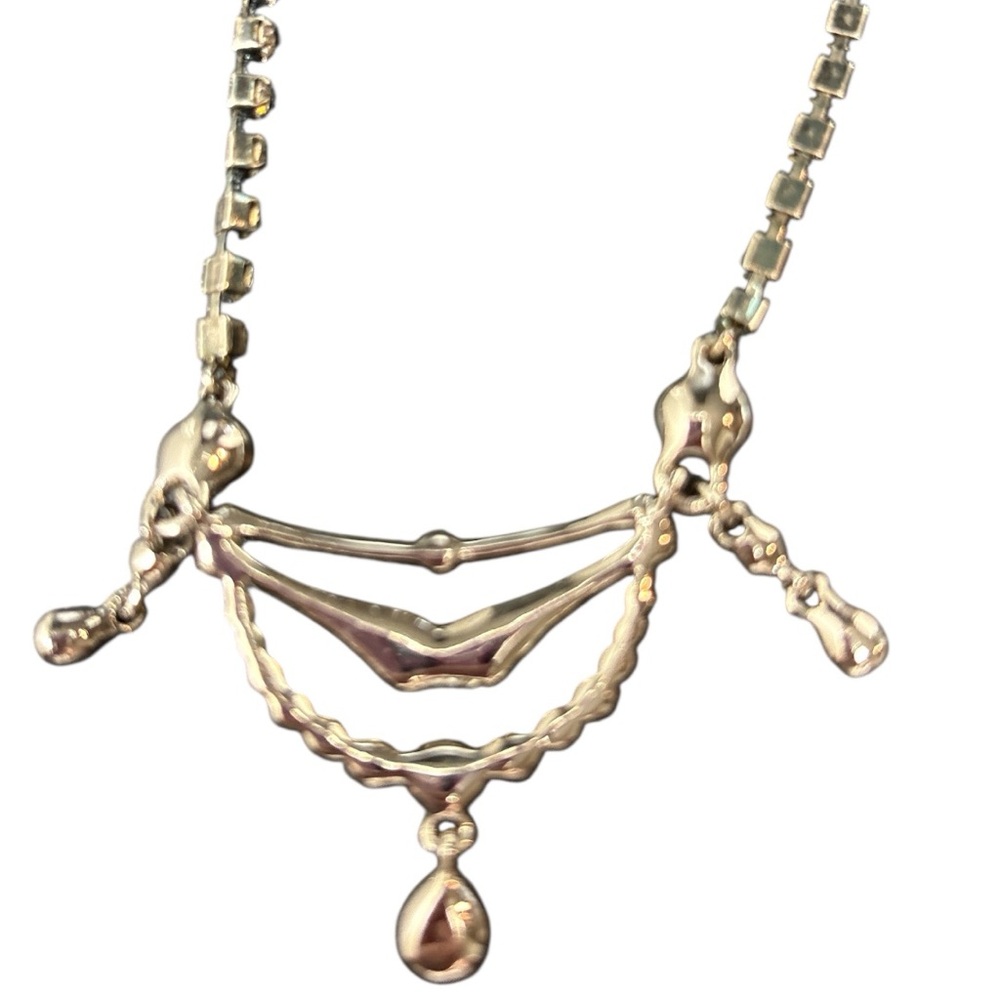 Loren Ralph Loren Silver Rhinestone Necklace - Picture 7 of 8